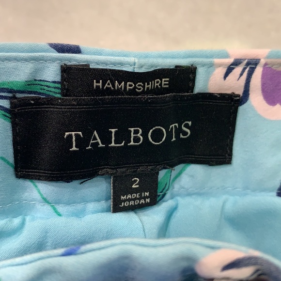 Talbots | Hampshire Turquoise Floral Pants sz: 2 - Picture 2 of 5